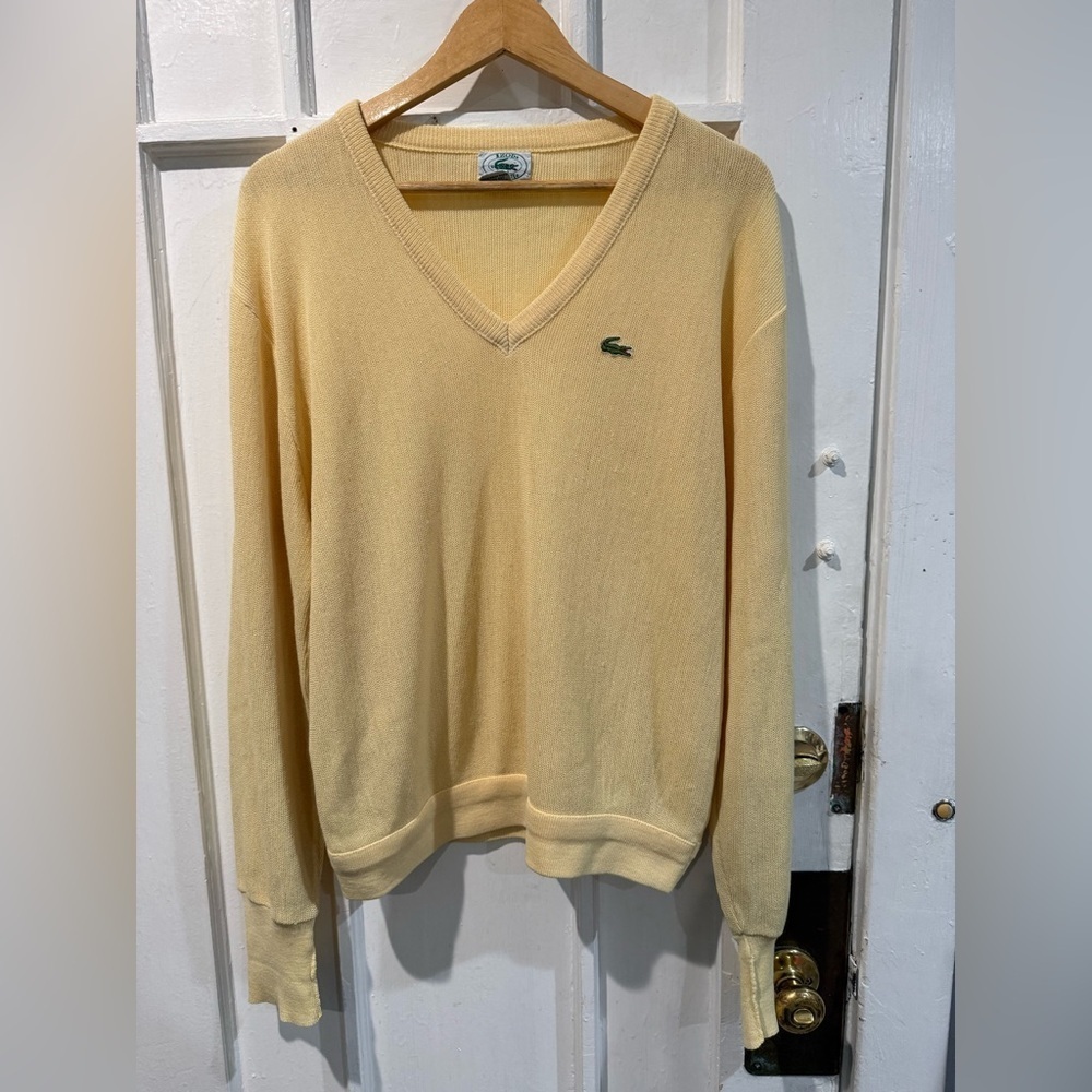 Lacoste Men's Cream V-Neck Sweater